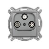 ICON Mechanizm gniazda abonenckiego 2 wyjścia SAT + TV srebrny metalik