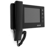 Monitor czarny ze słuchawką