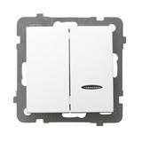 AS Łącznik dwugrupowy świecznikowy z podświetleniem pomarańczowym - kolor biały