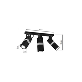plafon (reflektorki) Vidar 3xGU10 czarny/chrom MLP6286 Milagro