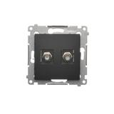 Simon 54 Gniazdo antenowe typu F podwójne. Do instalacji indywidualnych czarny