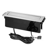 Gniazdo meblowe wysuwane z blatu z płaskim frezowanym rantem, ładowarką USB i przewodem 2m, 2x2P+Z, OR-GM-9016/B-G ORNO