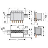 Wtyk picoMAX raster 3,5mm 5‑biegunoweunowy z prostymi pinami i uchwytami 2091‑1405/005‑000 /200szt./ WAGO