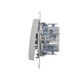 Simon 54 Przycisk podwójny zwierny bez piktogramu 10A szybkozłączka srebrny mat