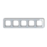 ICON Ramka uniwersalna pięciokrotna zaokrąglona - efekt szkła (ramka: szara; spód: grafitowy mat) sz