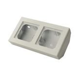 SONATA Puszka narożna podwójna, wyposażona w ramkę - kolor ecru