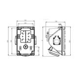 GNIAZDO Z WYŁĄCZNIKIEM " COMBO-POL" 32A 400V 3P+Z+N, GNIAZDO 2x230V, wył. L-O-P IP44