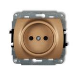 TREND Mechanizm gniazda pojedynczego bez uziemienia 2P (przesłony torów prądowych) złoty metalik