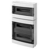 EP-LUX PLUS RN 3/57 (obudowy łączone 19mod+ 38mod) drzwi transparentne (N+PE) IP55