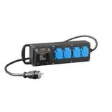 RS-P gumowany 4x2P+Z  z zabezpieczeniem C2/25/0,03A  z przewodem i wtyką 16A 250V