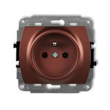 TREND Mechanizm gniazda pojedynczego z uziemieniem 2P+Z (przesłony torów prądowych) brązowy metalik