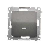 Simon 54 Łącznik schodowy z podświetleniem LED bez piktogramu 10A 250V szybkozłączka antracyt DW6L.01/X/48 KONTAKT