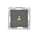 Simon 55 Gniazdo antenowe TV pojedyncze Do instalacji indywidualnych Czarny mat