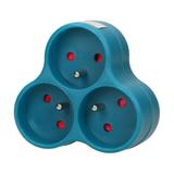 Rozgałęźnik 3x2P+Z turkusowy OR-AE-13134/T ORNO