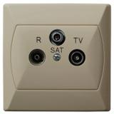 AKCENT Gniazdo RTV-SAT końcowe - kolor beżowy