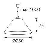 Wisząca oprawa oświetleniowa INKA GREY 25