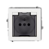 DECO Mechanizm gniazda bryzgoszczelnego z uziemieniem 2P+Z (klapka dymna, przesłony torów prądowych)