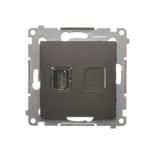 Simon 54 Gniazdo HDMI brąz mat