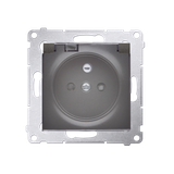 Simon 54 Gniazdo IP44 Z USZCZELKĄ 16A z. śrub. klapka transp. antracyt *Uszczelka do ramek S54 PREMI