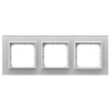 SONATA Ramka potrójna - kolor białe szkło R-3RGC/31/00