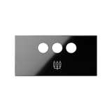 Simon 100 Pokrywa do gniazda 3RCA (mechanizm 1/2) czarny