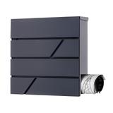 Skrzynka na listy PALAWAN z galwanizowanej stali z gazetnikiem, antracyt