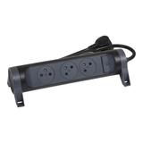 PRZEDŁUŻACZ PREMIUM, OBROTOWY, 3X2P+Z, Z PRZEWODEM 1.5 METRA 3X1.0 MM2 - CZARNY/GRAFITOWY, Legrand