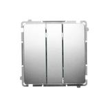 Simon Basic Przycisk potrójny 10A szybkozłączka satynowy