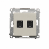 Simon 54 Gniazdo komputerowe RJ45 kat.6 podwójne kaszmir mat D62.01/42