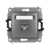 ICON Mechanizm gniazda komputerowego pojedynczego 1xRJ45, kat. 5e, ekranowany, 8-stykowy grafitowy