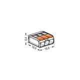 Szybkozłączka z dźwignią 3x 0,2‑4mm2 transparentna / pomarańczowa 221‑413 /50szt./ WAGO