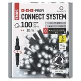 Lampki choinkowe łączone Profi łańcuch 100 LED 10m zimna biel czarny przewód IP44 timer D2AC04 EMOS