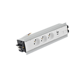SIMON 480 TS48-530E30BK0-30 Indesk 3 gn. typ E + ładow. USB A+C i płytka dla 2 złączy RJ45 keystone;