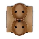 DECO Mechanizm gniazda podwójnego do ramki DECO Soft bez uziemienia 2x2P (przesłony torów prądowych)