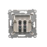 Simon 54 Gniazdo głośnikowe 2-krotne Przekrój przewodów dla wejścia i wyjścia 25 mm2 złoty mat