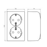 BIS Gniazdo podwójne z uziemieniem schuko - kolor brązowy