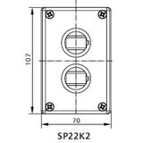 KASETA KOMPLETNA 2-OTWOROWA BEZ WYPOSAŻENIA