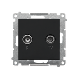 Simon 55 Gniazdo antenowe R-TV przelotowe 10dB 1x Wejście: 5÷862 MHz Czarny mat