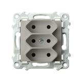 SZAFIR Gniazdo potrójne EURO - kolor kaszmirowy beż