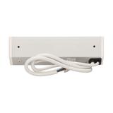 Gniazdo meblowe 2x2P+Z z wyłącznikiem, biało-srebrne OR-GM-9002/W-G ORNO