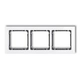 DECO Ramka uniwersalna potrójna - efekt szkła (ramka: biała; spód: grafitowy)