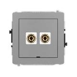 DECO Mechanizm gniazda głośnikowego pojedynczego, bez pola opisowego (typu banan - czerwony i czarny