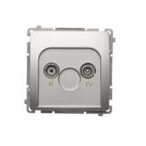 Simon Basic Gniazdo antenowe R-TV zakończeniowe do gniazd przelotowych 1x wejście: 5–862 MHz srebrny