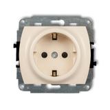 TREND Mechanizm gniazda pojedynczego z uziemieniem SCHUKO 2P+Z (przesłony torów prądowych) beżowy