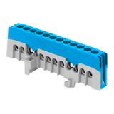 Listwa zaciskowa izolowana PRO, N, 12 przewodów, niebieski