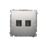 Simon Basic Gniazdo HDMI podwójne srebrny mat BMGHDMI2.01/43 KONTAKT