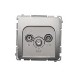 Simon Basic Gniazdo antenowe R-TV-SAT końcowe 1x wejście: 5 MHz–24 GHz satynowy *Może być użyte jako