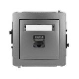 DECO Mechanizm gniazda komputerowego pojedynczego 1xRJ45, kat. 8, ekranowany, 8-stykowy grafitowy