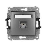 ICON Mechanizm gniazda komputerowego pojedynczego 1xRJ45, kat. 5e, ekranowany, 8-stykowy grafitowy