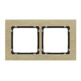 DECO Ramka uniwersalna podwójna - aluminium szczotkowane (ramka: kolor mosiężny; spód: czarny) mosię